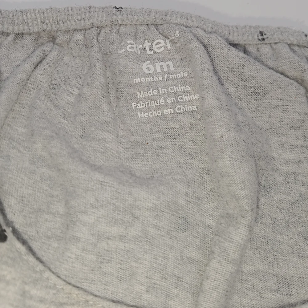 Carter's Girls Gray With Black Polka Dots Ruffle Detail Baby Romper 6 months!
